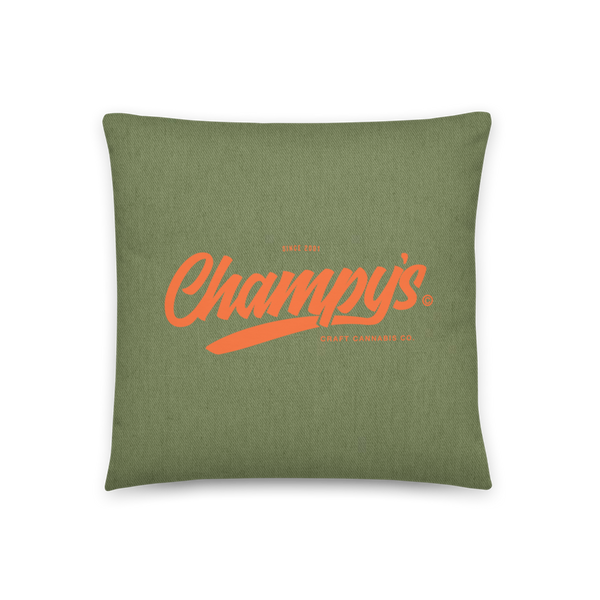 Champy’s Official Logo Throw Pillows (Army/Orange)