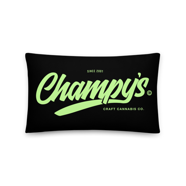 Champy’s Official Logo Throw Pillow (Blk/Mint)
