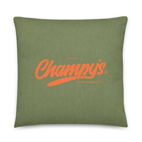 Champy’s Official Logo Throw Pillows (Army/Orange)